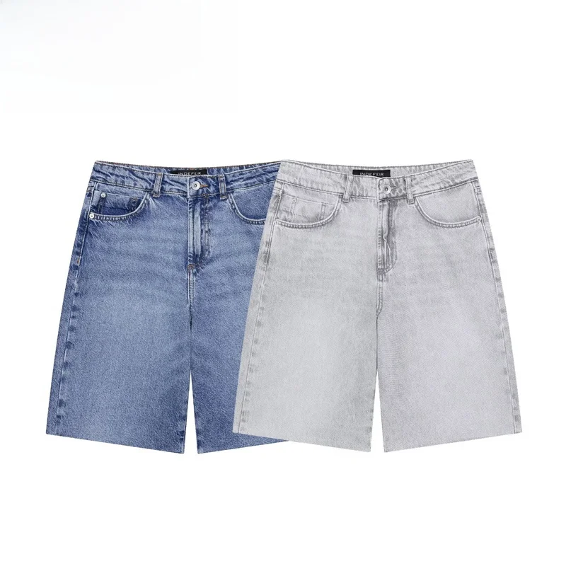 Fashionable Long Jeans Shorts Women's mid Waist Straight Leg Casual Summer Polyester Fiber Versatile Stylish High Waist
Fashionable Long Jeans Shorts Women's mid Waist Straight Leg Casual Summer Polyester Fiber Versatile Stylish High Waist