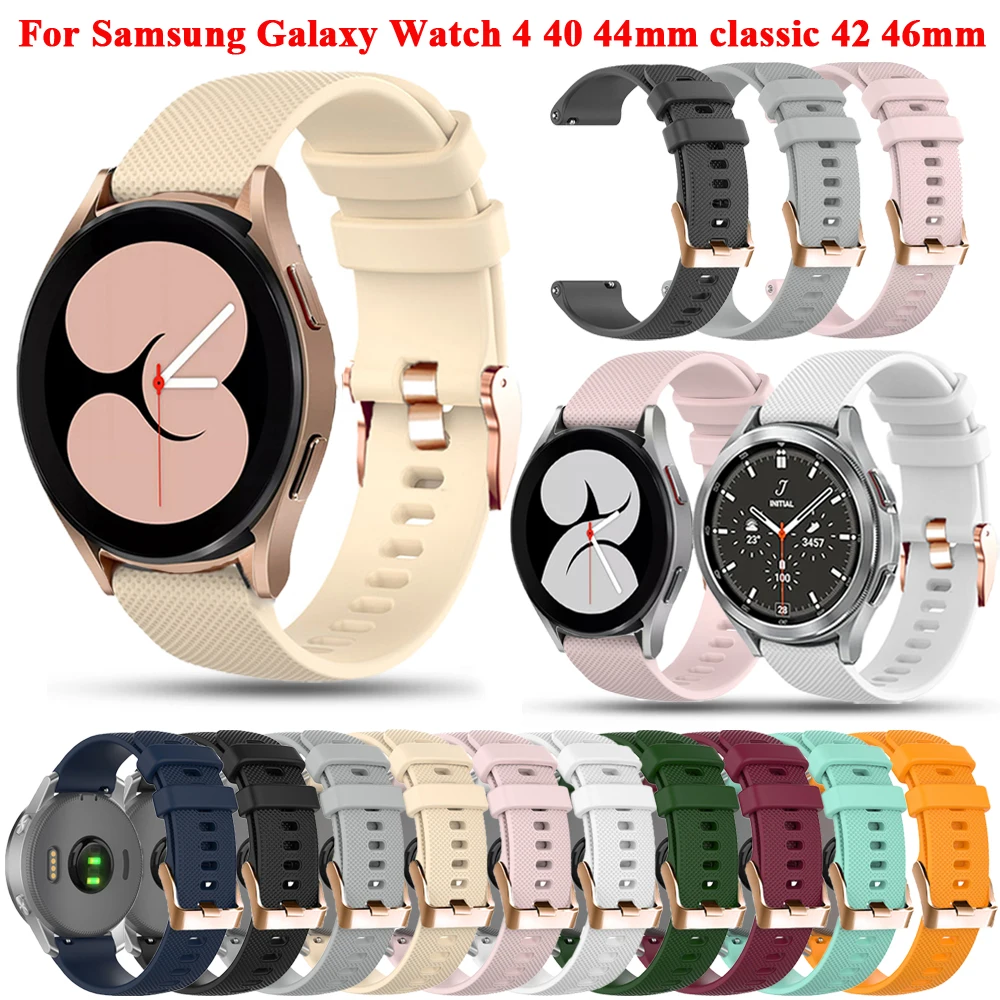 20mm Silicone Watchband For Samsung Galaxy Watch 4 40mm 44mm Watch4 classic 42 46mm Strap Smart Band Watch 42mm 3 41mm Bracelet
20mm Silicone Watchband For Samsung Galaxy Watch 4 40mm 44mm Watch4 classic 42 46mm Strap Smart Band Watch 42mm 3 41mm Bracelet