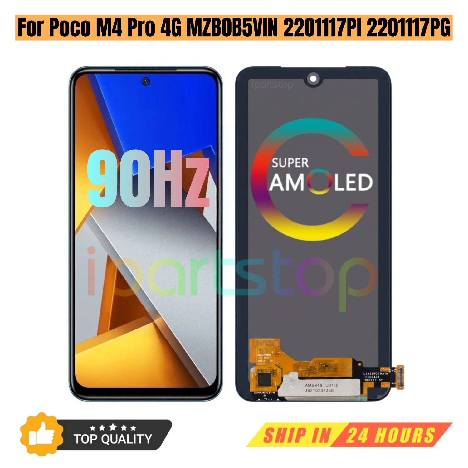 iParts Replacement Display for Xiaomi Poco M4 Pro 4G MZB0B5VIN 2201117PI 2201117PG 90Hz AMOLED Touch Screen With Frame Assembly
iParts Replacement Display for Xiaomi Poco M4 Pro 4G MZB0B5VIN 2201117PI 2201117PG 90Hz AMOLED Touch Screen With Frame Assembly