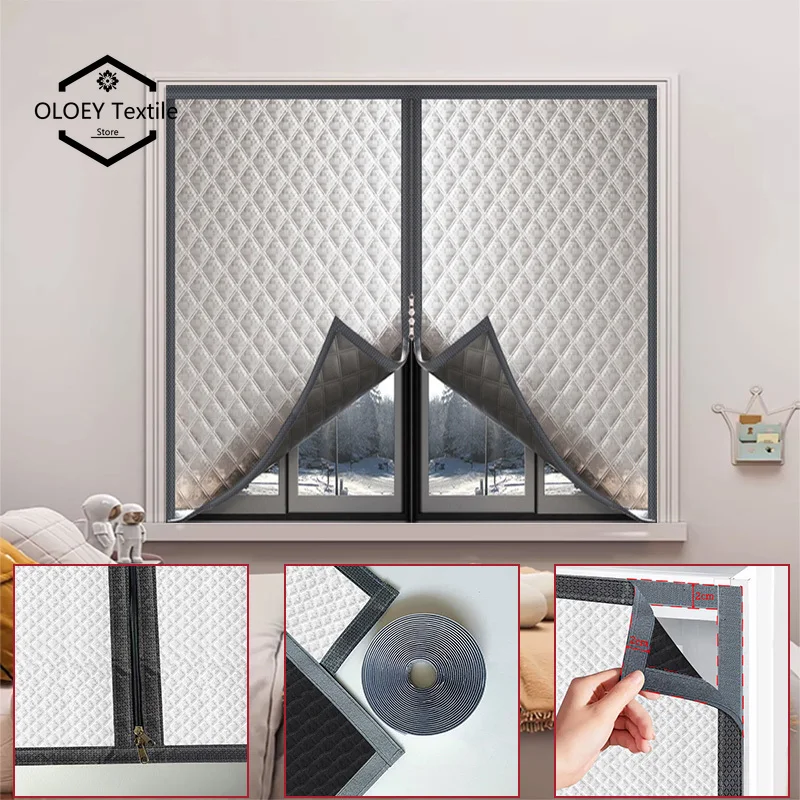 Window windproof, warm curtain, cold proof double-layer thick blackout curtain, soundproof cotton window, gray zipper style
Window windproof, warm curtain, cold proof double-layer thick blackout curtain, soundproof cotton window, gray zipper style