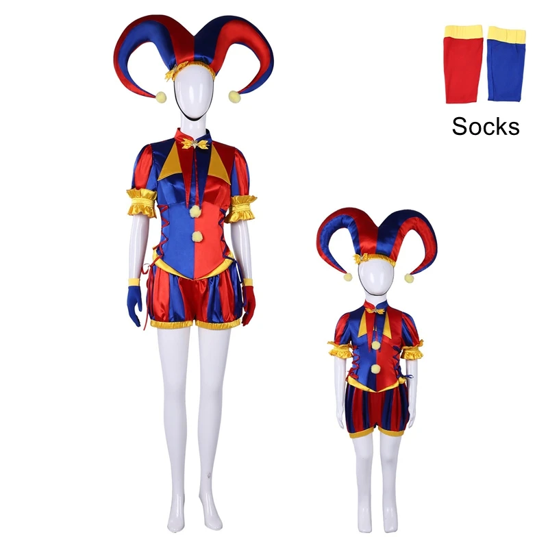 Pomni Cosplay Costume Anime The Amazing Digital Circus Cartoon Clown Uniform Role Play Women Halloween Carnival Party Outfit
Pomni Cosplay Costume Anime The Amazing Digital Circus Cartoon Clown Uniform Role Play Women Halloween Carnival Party Outfit