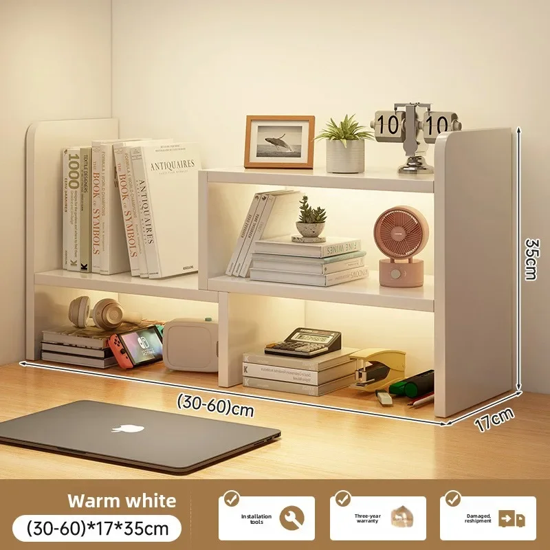 Factory Desktop Bookshelf Storage Shelf Office Storage Shelf Simple Desk Multi-layer Telescopic Shelf Home Desk Small Bookcase