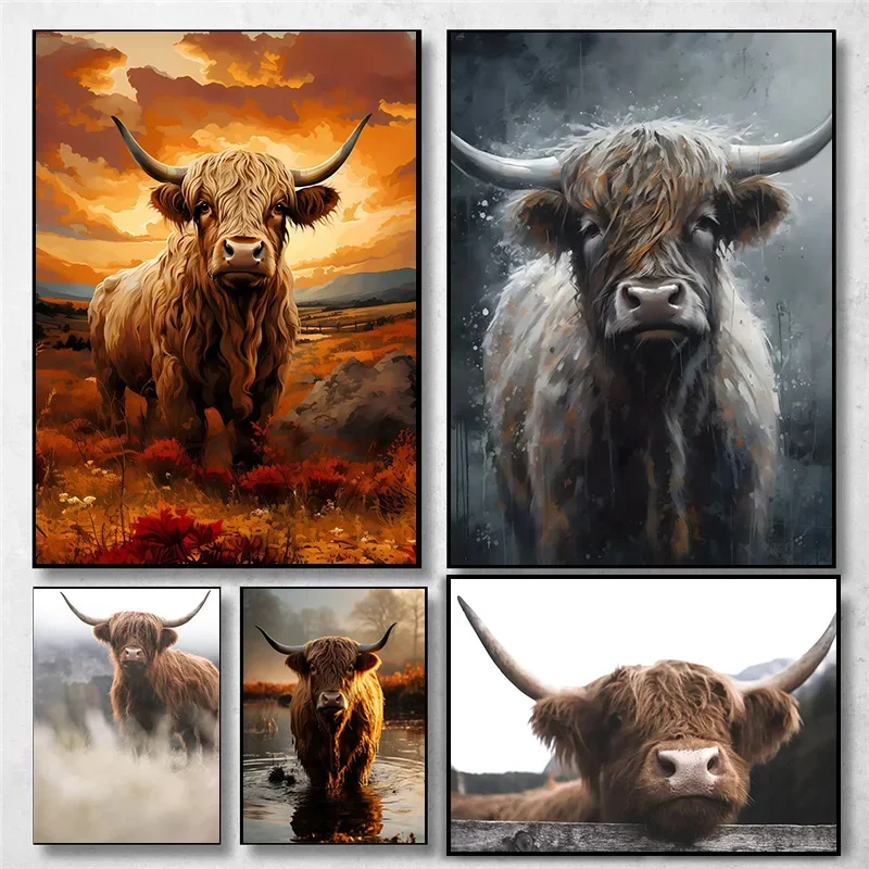 Vintage Retro Scottish Highland Cow Animal Landscape Art Poster Canvas Painting Wall Prints Picture for Living Room Home Decor
Vintage Retro Scottish Highland Cow Animal Landscape Art Poster Canvas Painting Wall Prints Picture for Living Room Home Decor