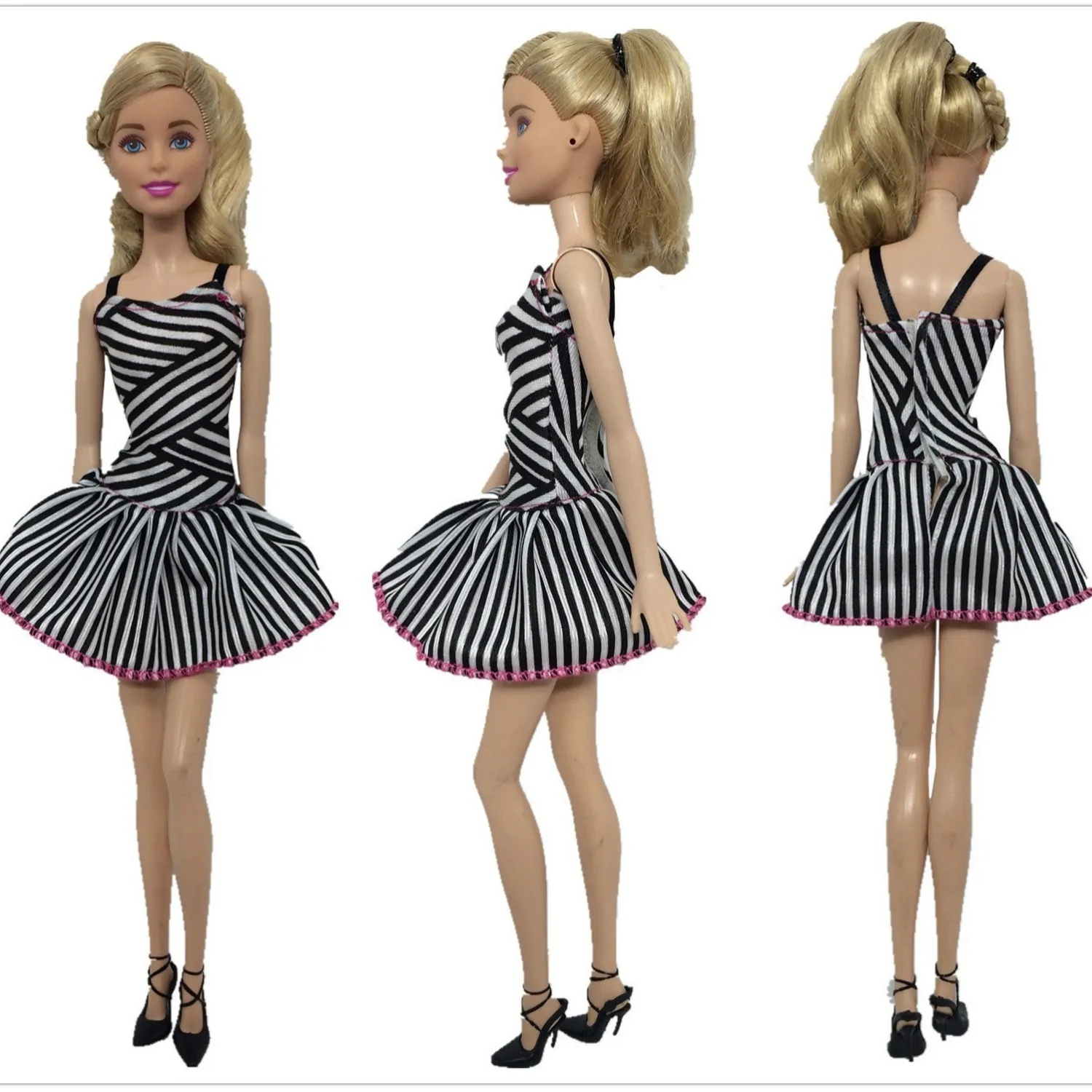 Fashion Black And White Striped Halter-neck Dress Holiday Dress For 1/6 FR Babi Supermodel Doll 30cm Doll Clothes Accessories
Fashion Black And White Striped Halter-neck Dress Holiday Dress For 1/6 FR Babi Supermodel Doll 30cm Doll Clothes Accessories