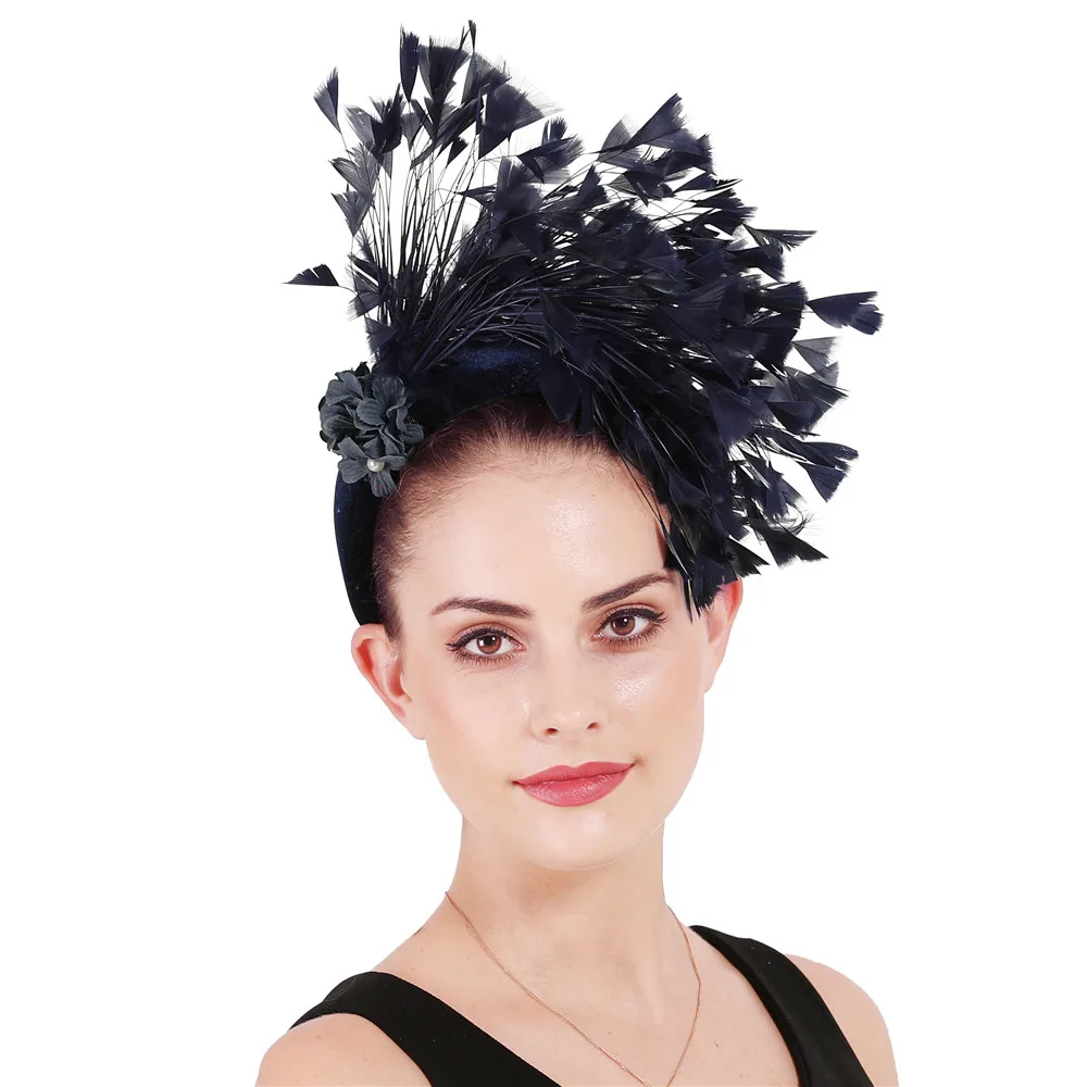 Navy Blue Feather Cocktail Hairbands For Woman Event Dinner Party Thick Velvet Women Headbands Hair Accessories Fashion Headwear
Navy Blue Feather Cocktail Hairbands For Woman Event Dinner Party Thick Velvet Women Headbands Hair Accessories Fashion Headwear
