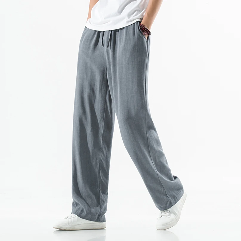 Ice Silk Men's Summer Casual Cotton Linen Loose Long Pants Drapey Straight Leg Wide Leg Pants Large Size Loose Sports Pants
Ice Silk Men's Summer Casual Cotton Linen Loose Long Pants Drapey Straight Leg Wide Leg Pants Large Size Loose Sports Pants
