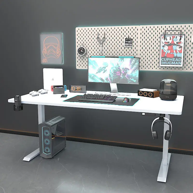Adjustable electric lifting table Solid wood computer desk Office study table
Adjustable electric lifting table Solid wood computer desk Office study table