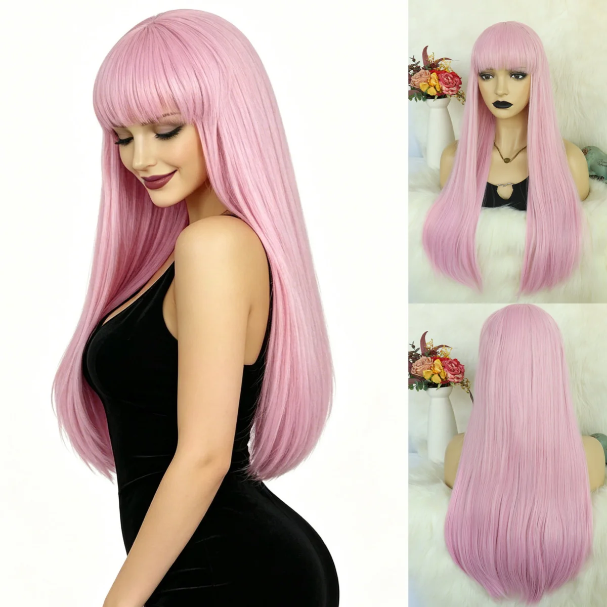 Long Straight Pink Hair Wig with Bangs, Natural Looking Hair Wig for Women Heat Resistant Synthetic Hairpiece, Fashion Wig
Long Straight Pink Hair Wig with Bangs, Natural Looking Hair Wig for Women Heat Resistant Synthetic Hairpiece, Fashion Wig
