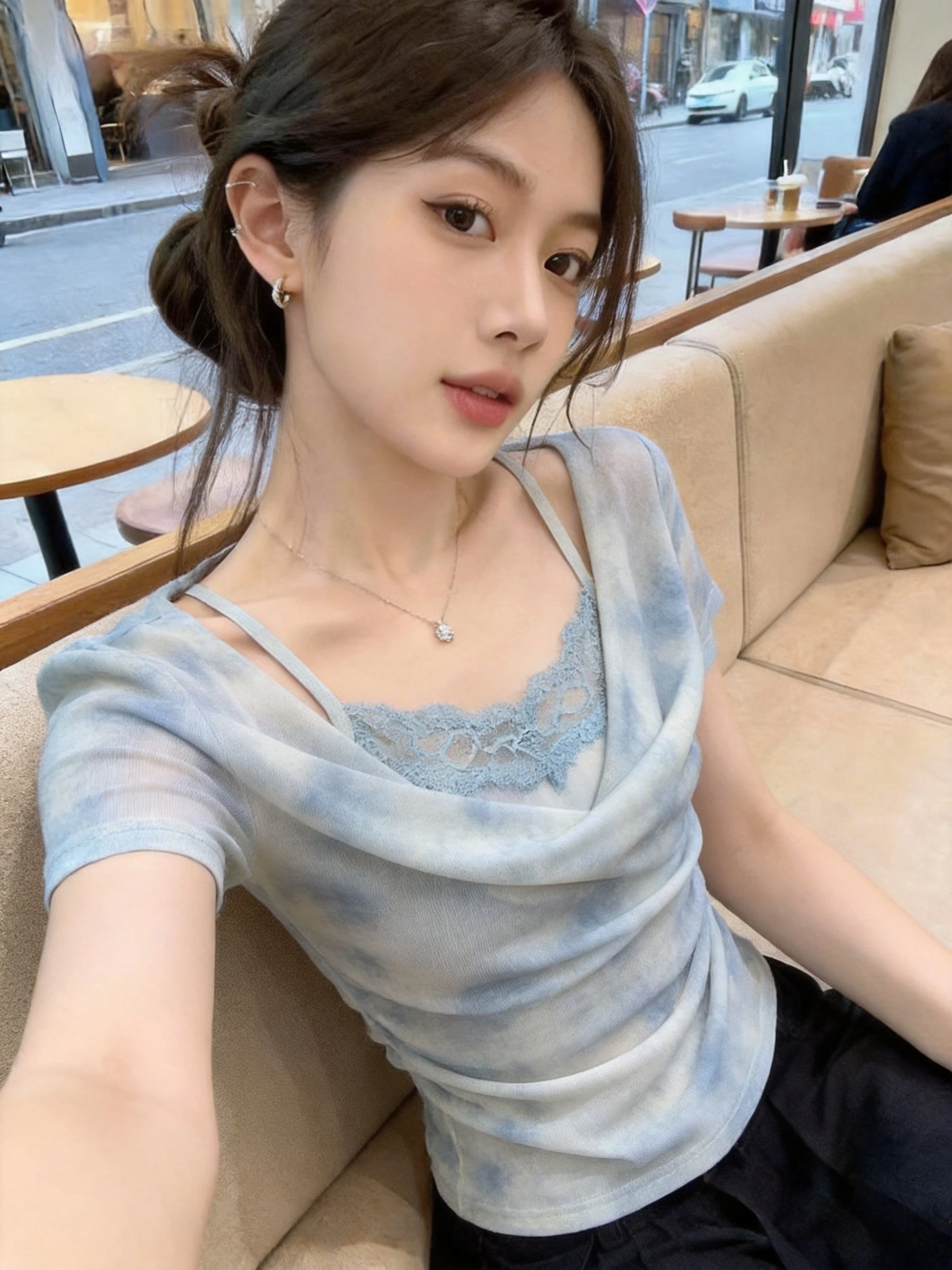 Lace Splice Knitted Short Sleeve T-Shirt Women Summer Slimming Top Thin Fake Two-Piece Dyeing Beautiful Strapless Neckline
Lace Splice Knitted Short Sleeve T-Shirt Women Summer Slimming Top Thin Fake Two-Piece Dyeing Beautiful Strapless Neckline