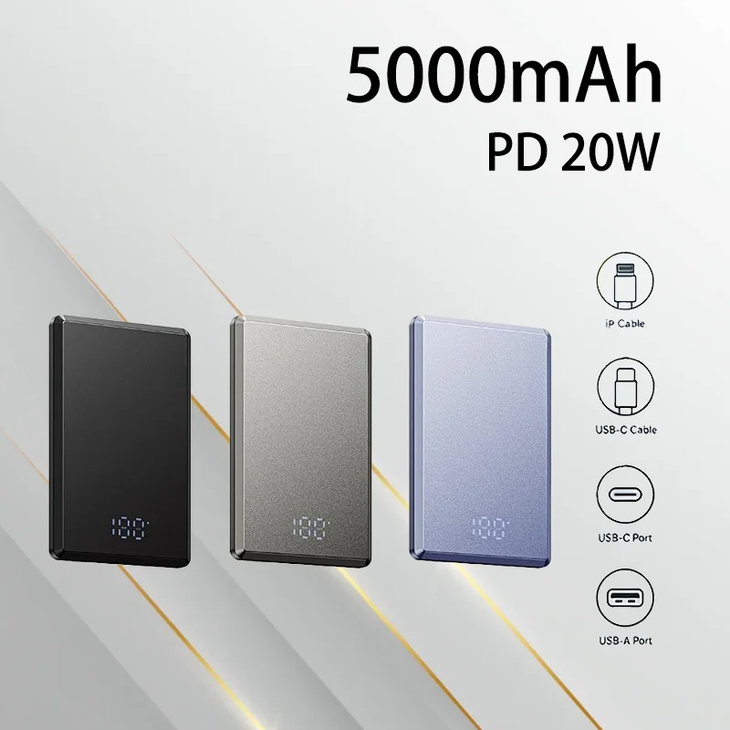 5000mAh 20W Magnetic Wireless Power Bank Portable Power Bank for Long Term Use Suitable for Bluetooth on Mobile Phones
5000mAh 20W Magnetic Wireless Power Bank Portable Power Bank for Long Term Use Suitable for Bluetooth on Mobile Phones
