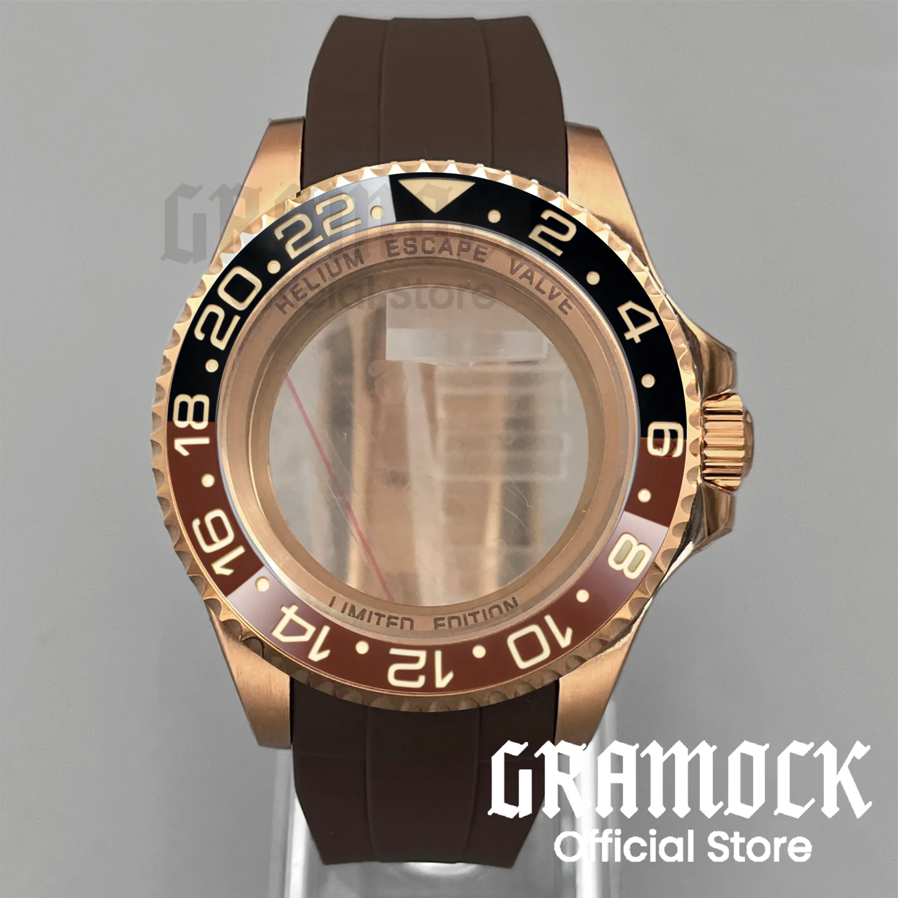 Brown Rubber Strap Rose Gold 43MM DEEP SEA Watch Case Sapphire Glass Back Fit NH34 NH35 NH36 NH38 Roating Bezel 10ATM Waterproof
Brown Rubber Strap Rose Gold 43MM DEEP SEA Watch Case Sapphire Glass Back Fit NH34 NH35 NH36 NH38 Roating Bezel 10ATM Waterproof