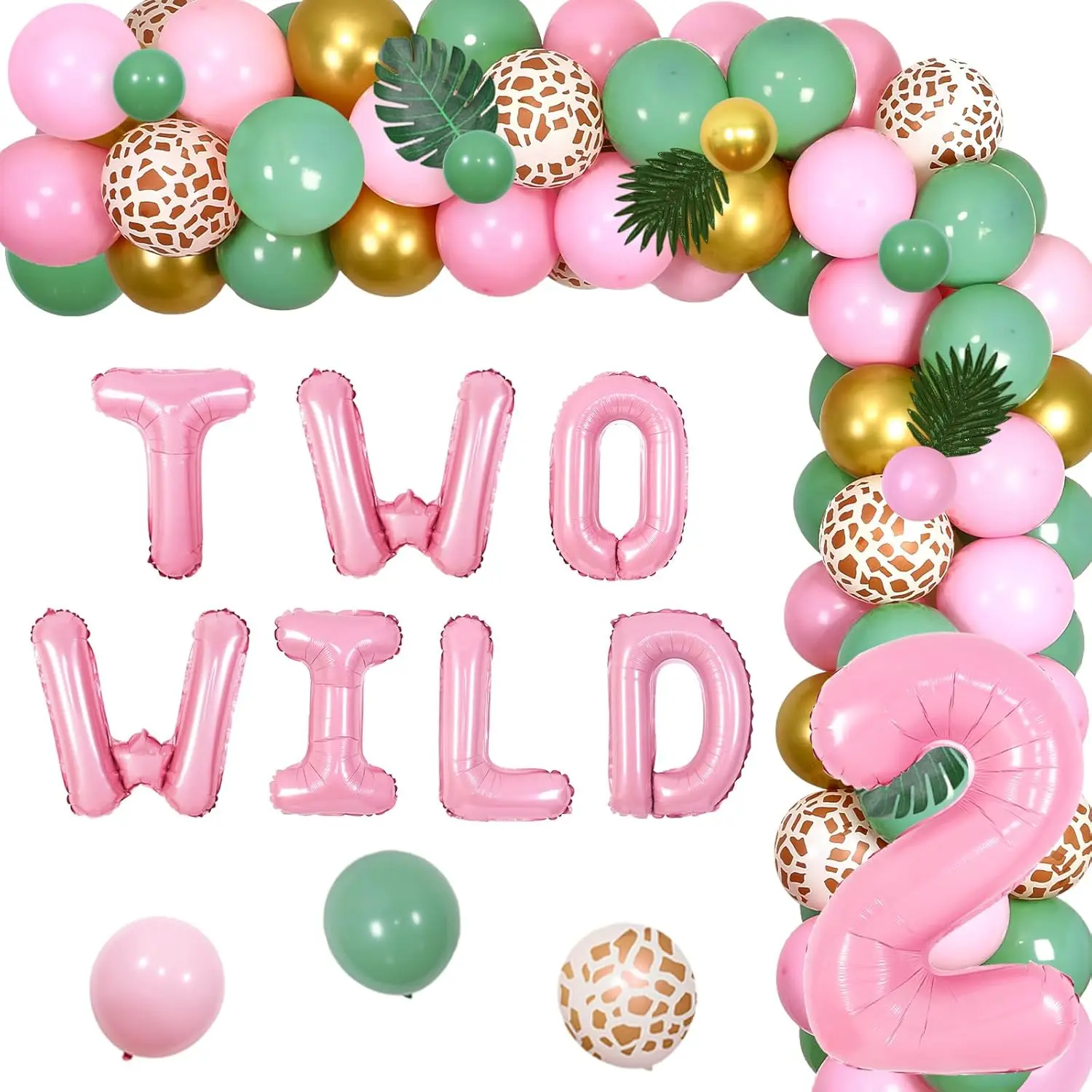 Jungle Forest Animal Balloon Arch for 2 Years Girl, 1st Birthday Decorations, Safari 2nd Party Decor, Sage Green and Pink Balloo
Jungle Forest Animal Balloon Arch for 2 Years Girl, 1st Birthday Decorations, Safari 2nd Party Decor, Sage Green and Pink Balloo