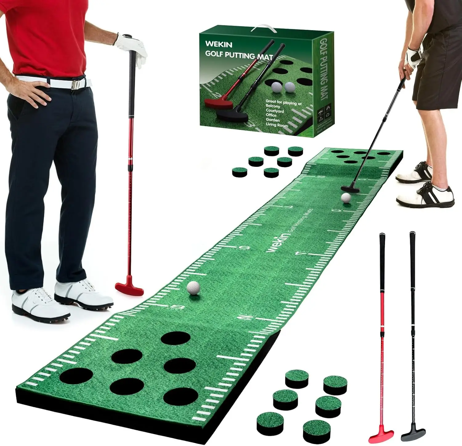 Indoor Putting Green Mat with 2 Putters, 2 Balls, 12 Hole Covers, Golf Training Mat for Party, Gift for Men
Indoor Putting Green Mat with 2 Putters, 2 Balls, 12 Hole Covers, Golf Training Mat for Party, Gift for Men