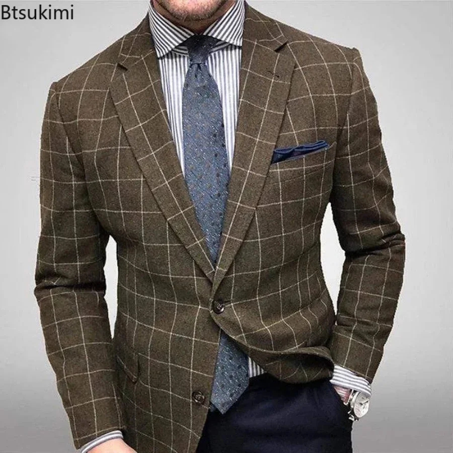 New 2024 Men's Slim Fit Blazer Suits Plaid Design Men Business Office Blazers Wedding Suit Jackets Male Fashion Blazers Jackets
New 2024 Men's Slim Fit Blazer Suits Plaid Design Men Business Office Blazers Wedding Suit Jackets Male Fashion Blazers Jackets