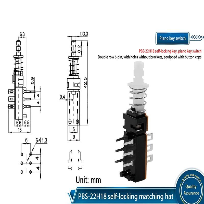 10 шт., кнопочный переключатель для фортепиано, 6-контактная связь с/без замка без кронштейна, разъем с крышкой
10 шт., кнопочный переключатель для фортепиано, 6-контактная связь с/без замка без кронштейна, разъем с крышкой