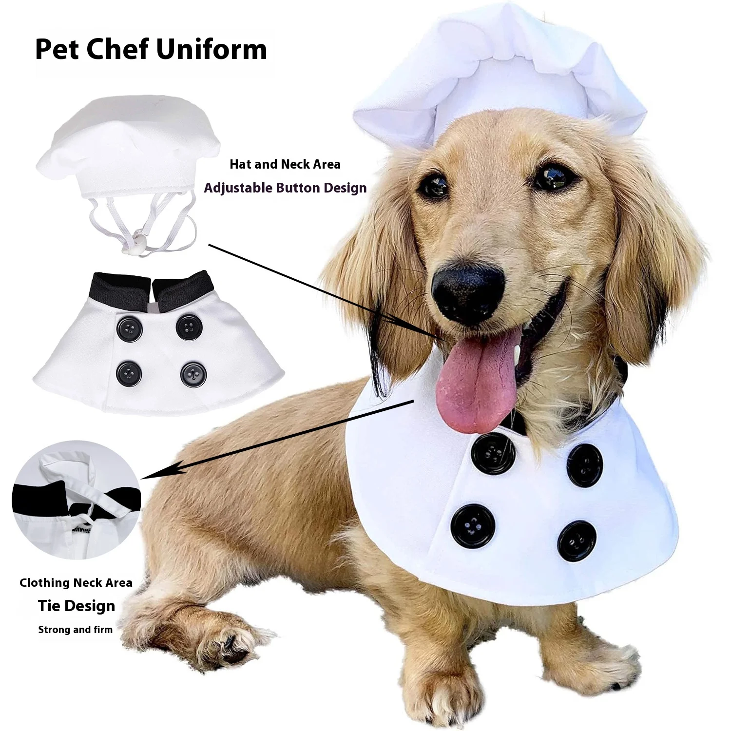 Chef Dog Costume Set - Hat & Apron Outfit for Halloween & Christmas, Funny Pet Cosplay
Chef Dog Costume Set - Hat & Apron Outfit for Halloween & Christmas, Funny Pet Cosplay