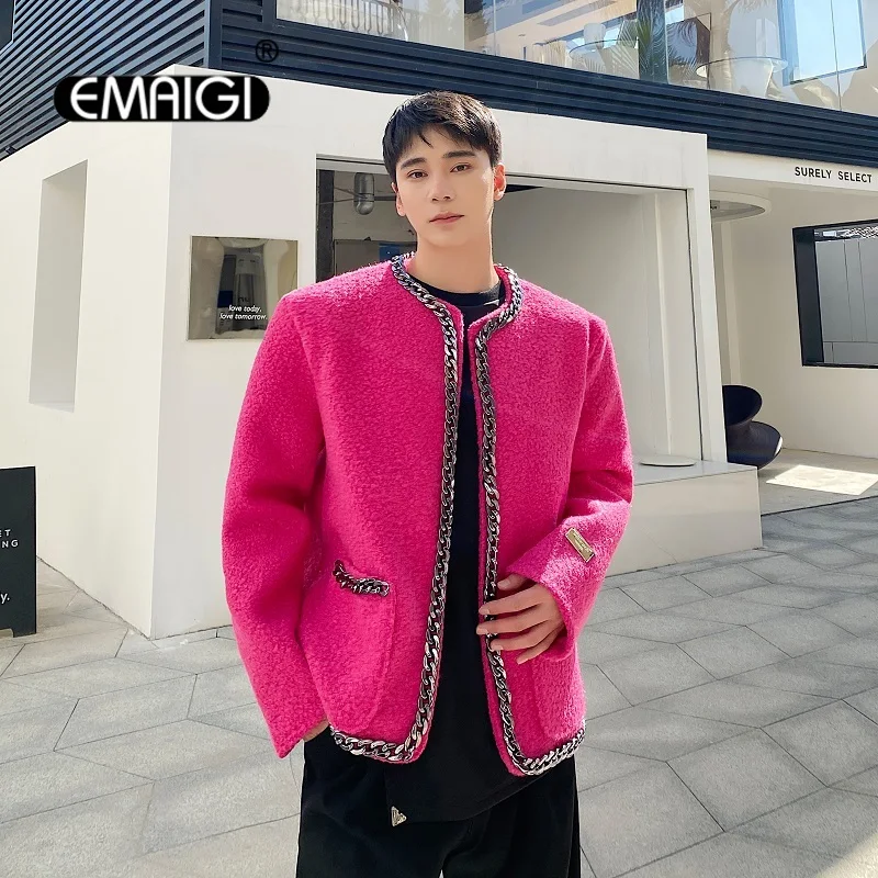 Men Winter Thicken Woolen Chain Ruffian Loose Casual Short Coat Man Korean Streetwear Fashion Vintage Cardigan Jacket
Men Winter Thicken Woolen Chain Ruffian Loose Casual Short Coat Man Korean Streetwear Fashion Vintage Cardigan Jacket