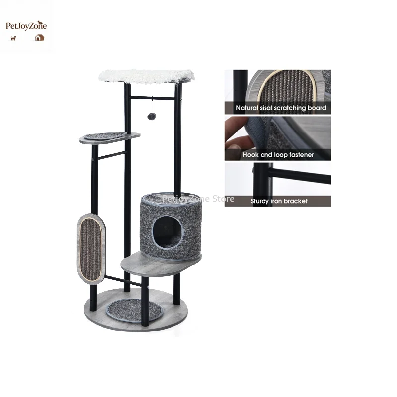 PetJoyZone Luxury Modern Metal Multi-Level Cat Tree Condo Space-Saving Cat Tower With Scratching Post For Indoor Cats
PetJoyZone Luxury Modern Metal Multi-Level Cat Tree Condo Space-Saving Cat Tower With Scratching Post For Indoor Cats