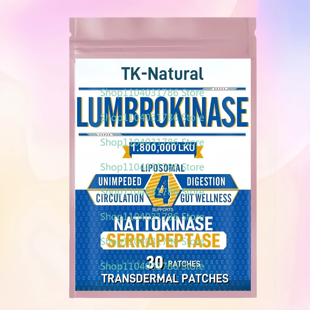 30 Patches Lumbrokinase Nattokinase Serrapeptase Complex Transdermal Patches for Circulation Heart Health and Digestion
30 Patches Lumbrokinase Nattokinase Serrapeptase Complex Transdermal Patches for Circulation Heart Health and Digestion
