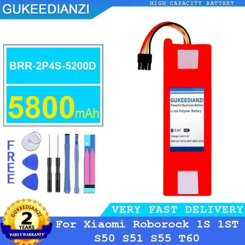 Robotic Vacuum Cleaner Battery Brr-2P4S-5200D 5800Mah For Xiaomi Roborock 1S 1ST S50 S51 S55 T60
Robotic Vacuum Cleaner Battery Brr-2P4S-5200D 5800Mah For Xiaomi Roborock 1S 1ST S50 S51 S55 T60