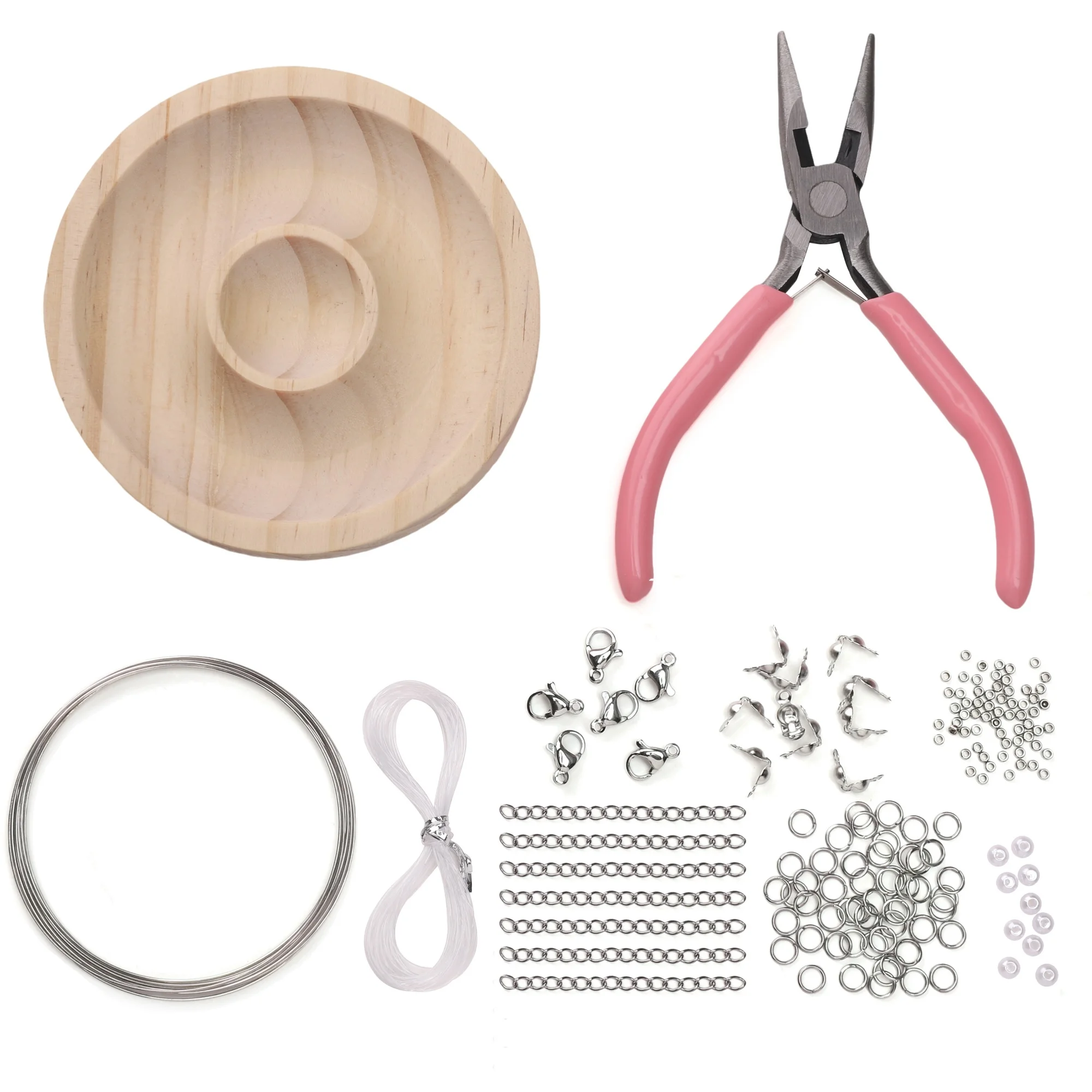 Beginner-Friendly DIY Beading Kit Stainless Steel Rice Beads Square Tray and Pink Jewelry Pliers for Bracelet Necklace Making
Beginner-Friendly DIY Beading Kit Stainless Steel Rice Beads Square Tray and Pink Jewelry Pliers for Bracelet Necklace Making