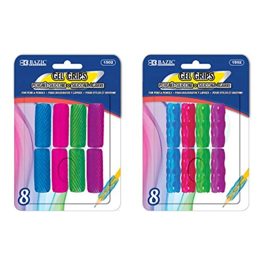 Assorted Color Gel Pencil and Pen Grips, 8 Count, Soft Gel Cushion, for Pens Pencils Comfort
Assorted Color Gel Pencil and Pen Grips, 8 Count, Soft Gel Cushion, for Pens Pencils Comfort
