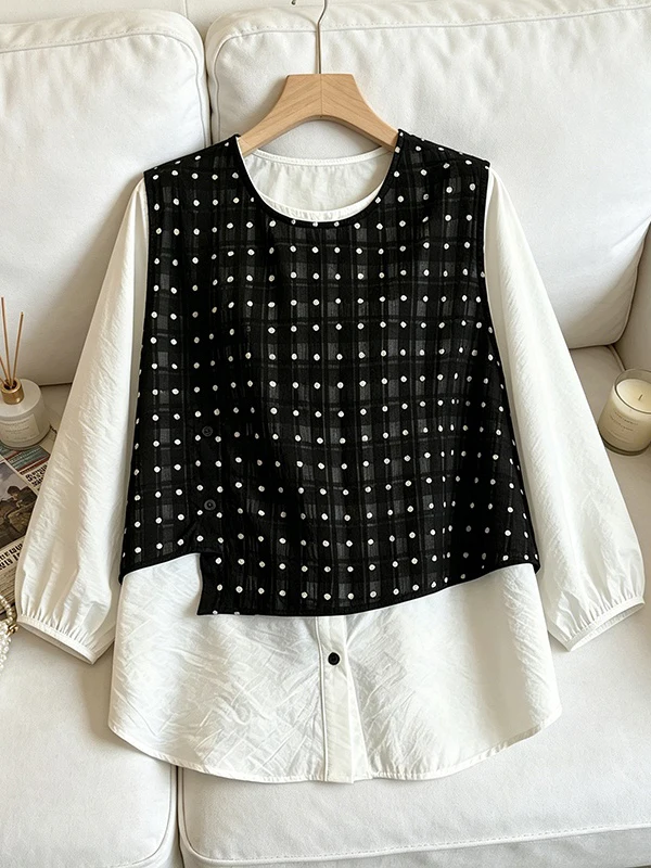 plus Size Polka Dot Shirt Casual Slimming Top Women's Summer New Style Seven Sleeve Commute Style Comfortable Breathable
plus Size Polka Dot Shirt Casual Slimming Top Women's Summer New Style Seven Sleeve Commute Style Comfortable Breathable