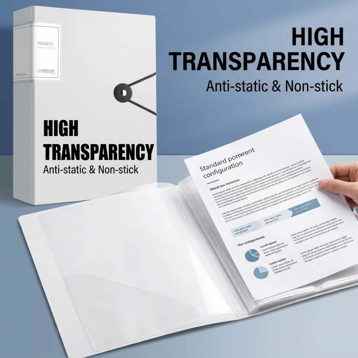 Large Capacity 20/30/60/100 Pages–Durable A4 Document Folder,Crystal Clear Pockets, Ideal for Presentation&Organizing
Large Capacity 20/30/60/100 Pages–Durable A4 Document Folder,Crystal Clear Pockets, Ideal for Presentation&Organizing