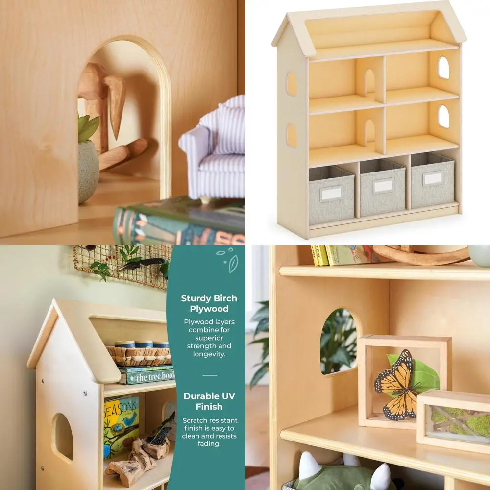 Natural Wooden Kids' Bookshelf with Storage Bins for Toys, Books, and School Items
Natural Wooden Kids' Bookshelf with Storage Bins for Toys, Books, and School Items