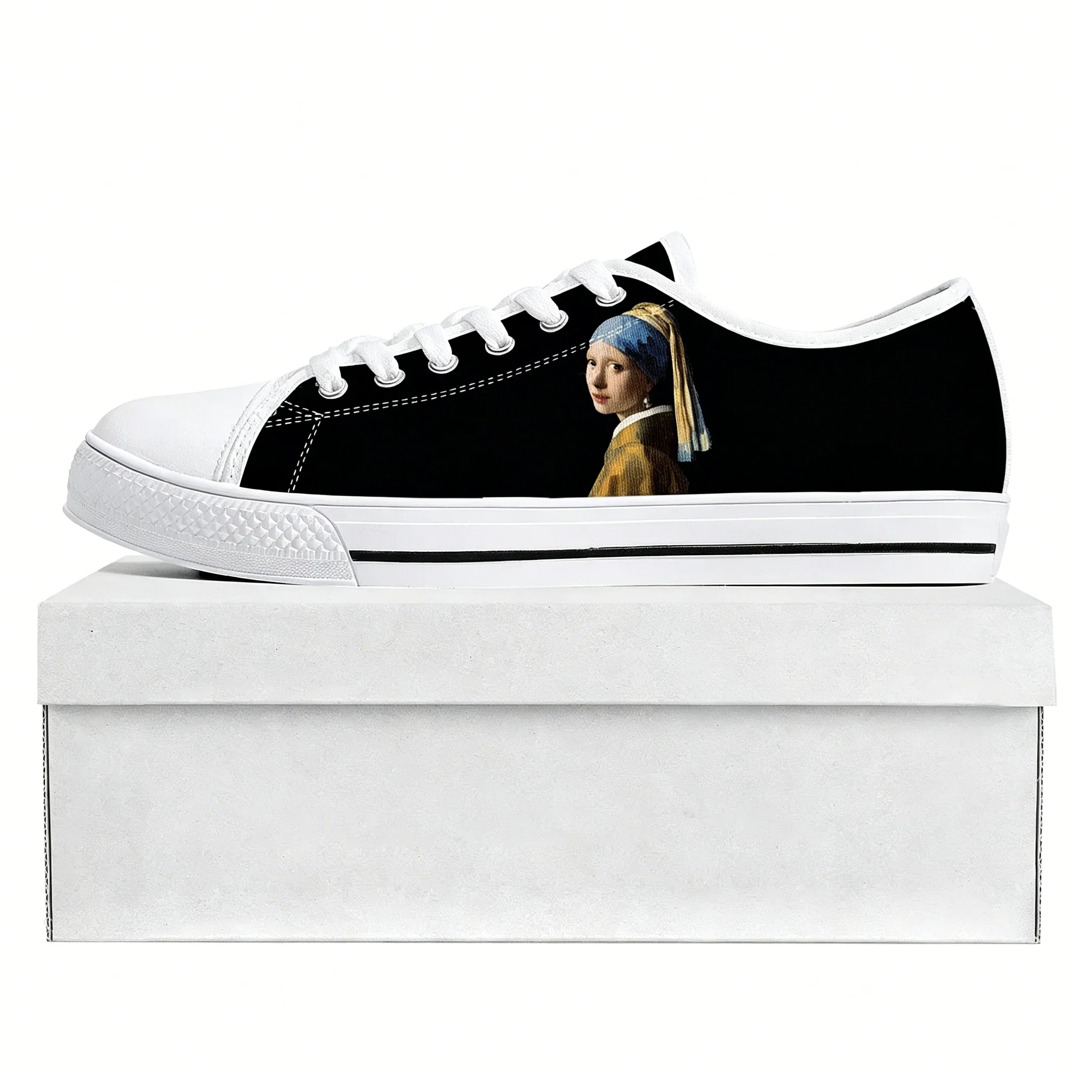 Girl with a Pearl Earring Low Top Sneakers Womens Mens Sneaker Canvas Custom Made Shoes Customize Shoe
Girl with a Pearl Earring Low Top Sneakers Womens Mens Sneaker Canvas Custom Made Shoes Customize Shoe
