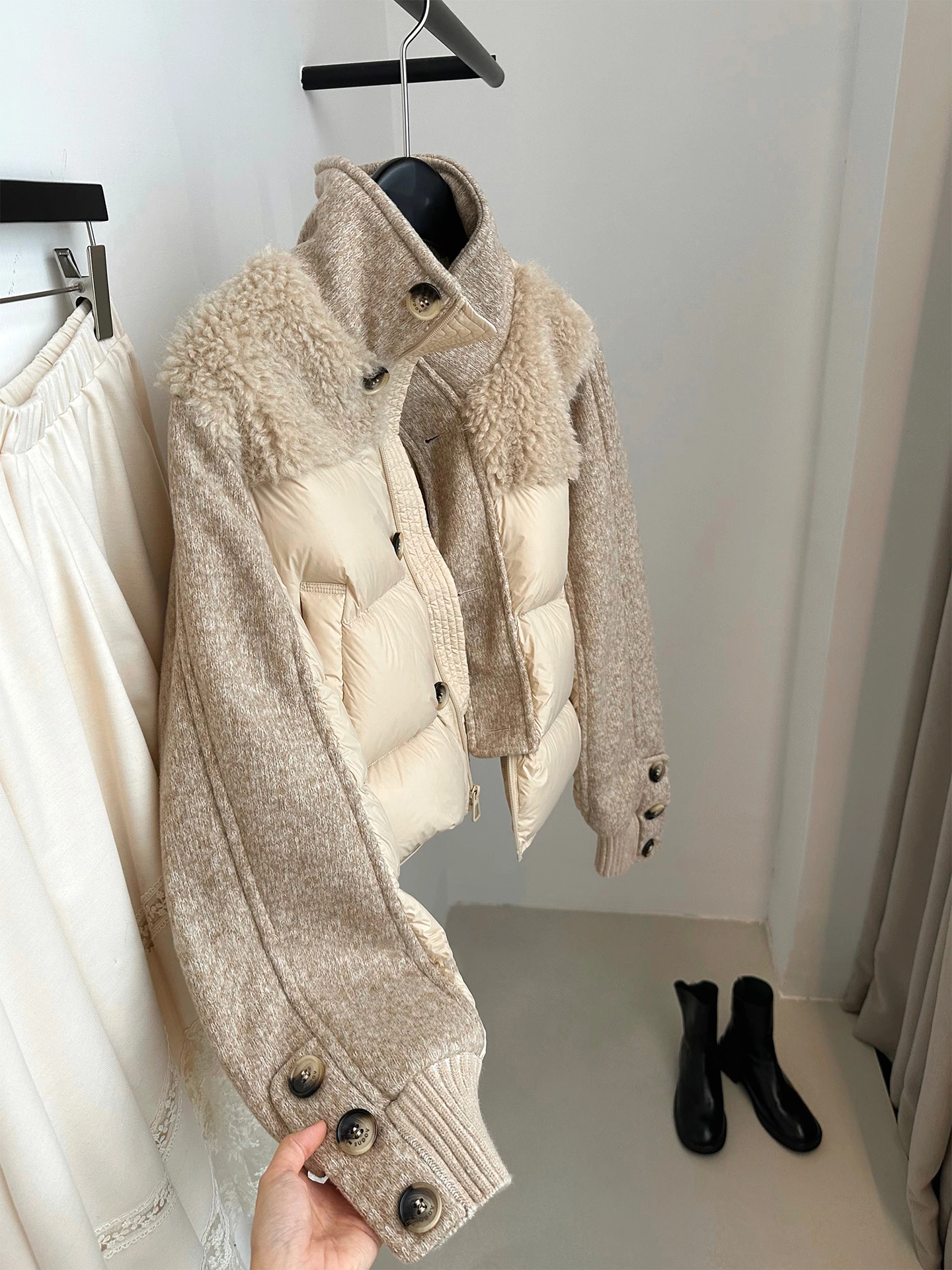 Casual Lamb Fur ort Cotton Jaet Women's Autumn Winter Small Size Stand Collar Splice Cotton Coat Zipper Closure Color
Casual Lamb Fur ort Cotton Jaet Women's Autumn Winter Small Size Stand Collar Splice Cotton Coat Zipper Closure Color