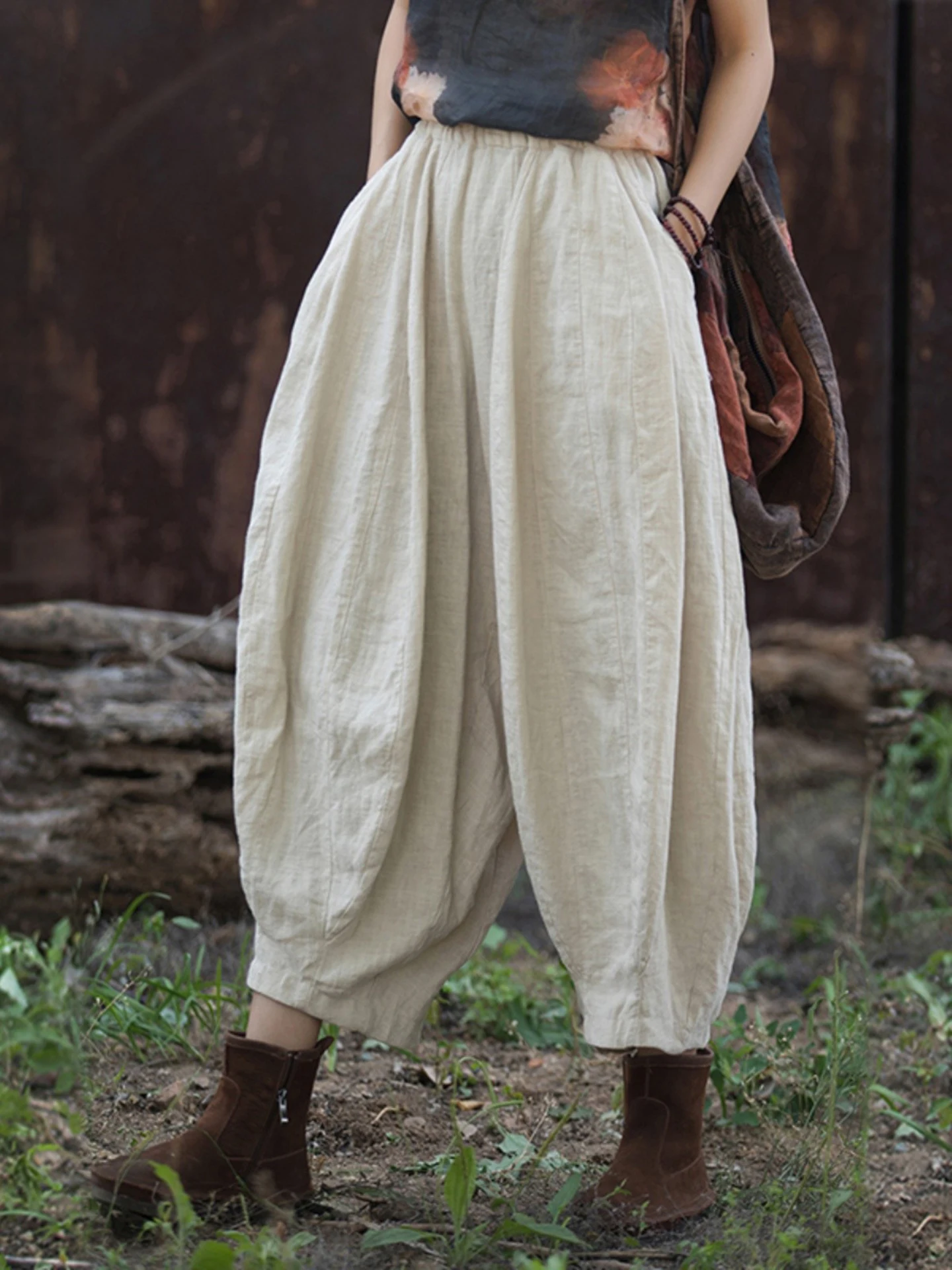 Cotton Linen Patchwork Worn-Look Casual Pants Loose Wide Leg Autumn Winter Ladies Fashion Lantern Pants Comfortable Breathable
Cotton Linen Patchwork Worn-Look Casual Pants Loose Wide Leg Autumn Winter Ladies Fashion Lantern Pants Comfortable Breathable