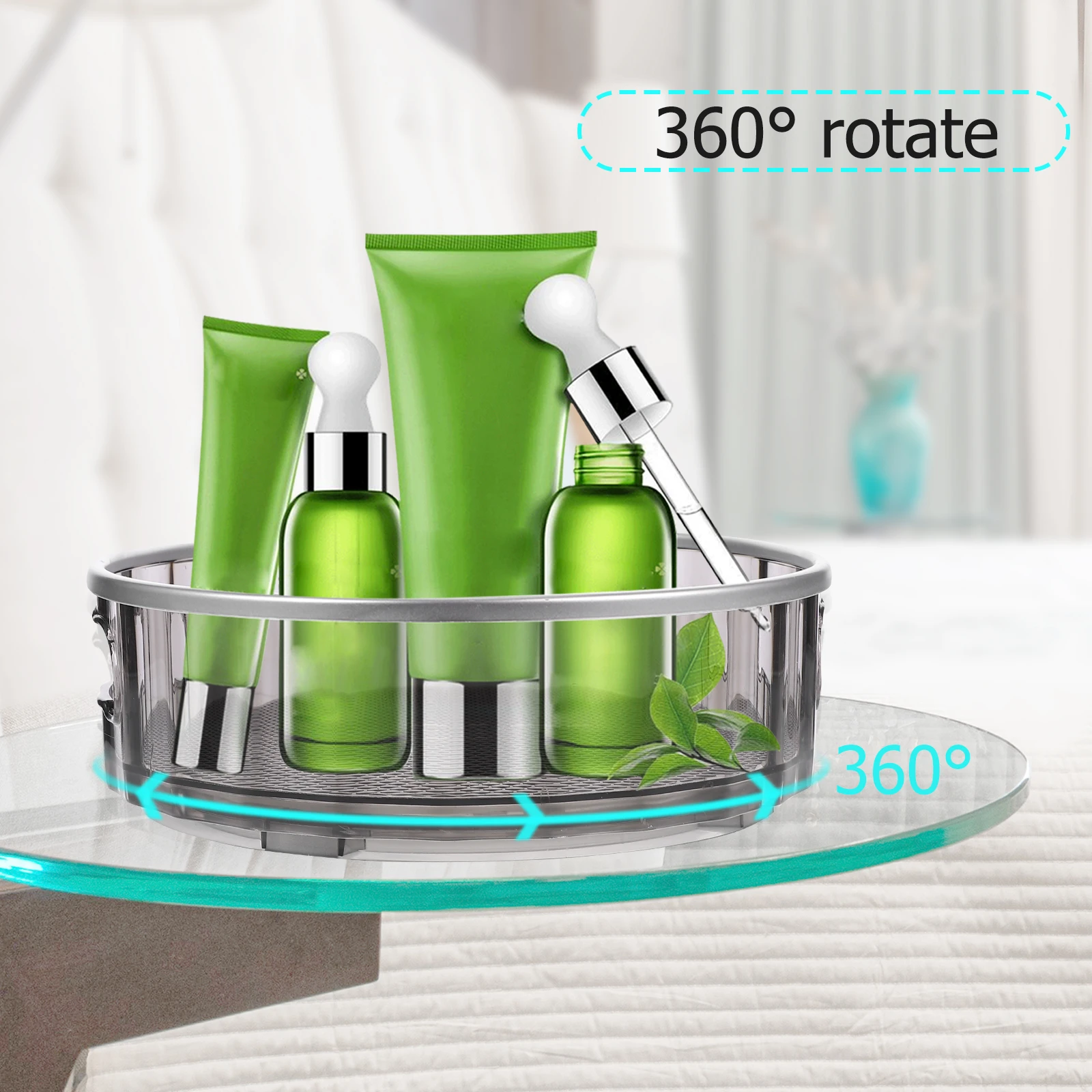1pc Rotating Rack Storage Organizer Display Stand for Kitchen Bathroom Spice Jewelry Perfume Thick Plastic
1pc Rotating Rack Storage Organizer Display Stand for Kitchen Bathroom Spice Jewelry Perfume Thick Plastic