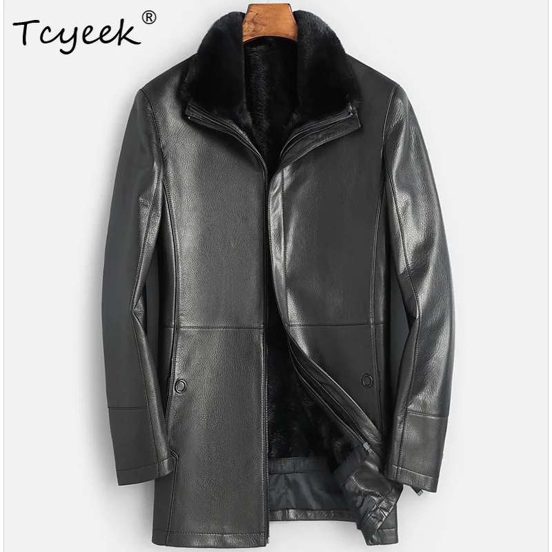 Tcyeek Real Leather Jacket Men Clothing Winter Coat Warm Natural Goatskin Mens Jackets Mink Real Fur Coats زبر حقيقي للرجال
Tcyeek Real Leather Jacket Men Clothing Winter Coat Warm Natural Goatskin Mens Jackets Mink Real Fur Coats زبر حقيقي للرجال