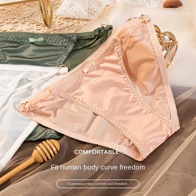 Fashion Silk Satin Surface Panties String Femme Sexy Underwear Solid Color Metal Heart Hollow Out Slips Thong 2025 New
Fashion Silk Satin Surface Panties String Femme Sexy Underwear Solid Color Metal Heart Hollow Out Slips Thong 2025 New