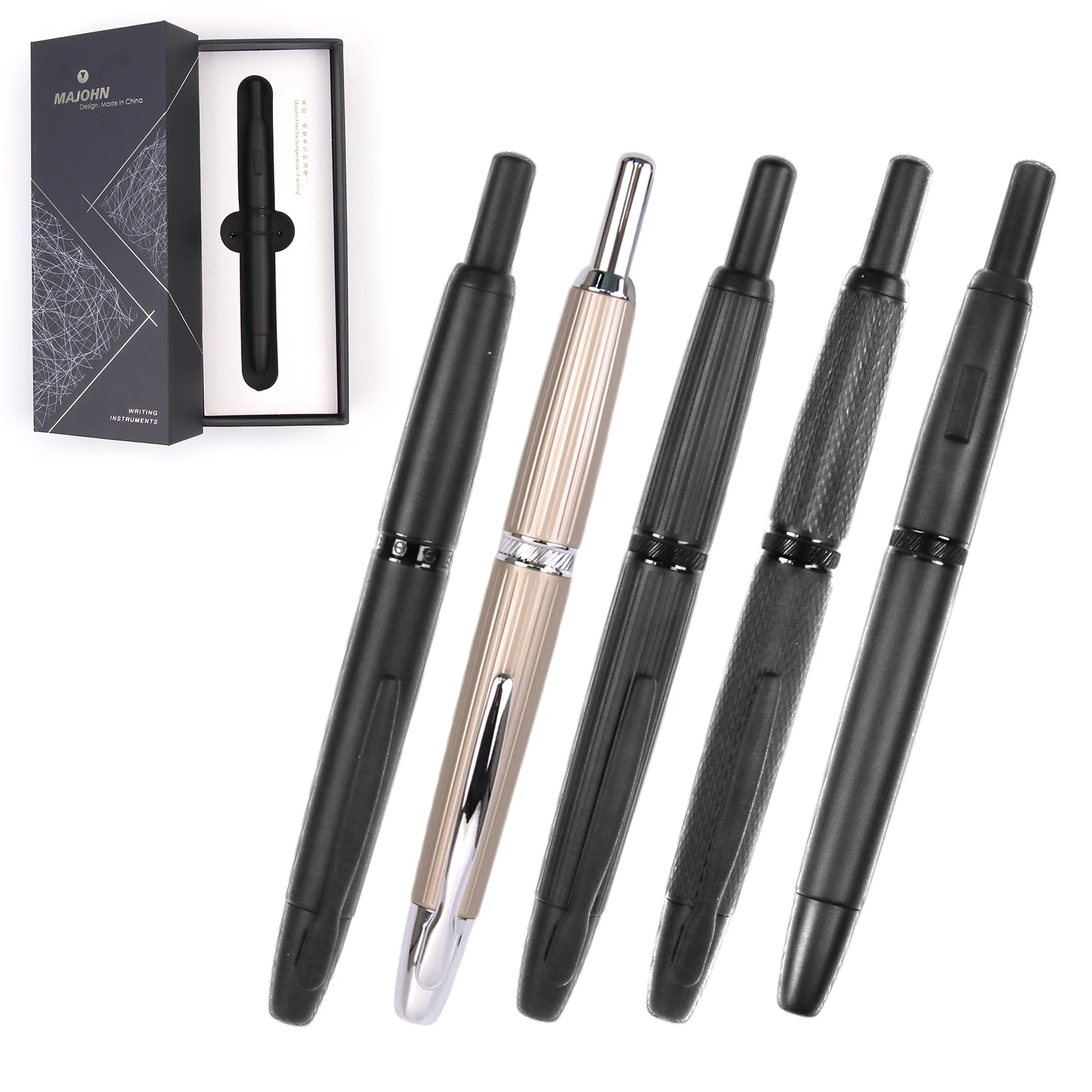 MOONMAN A1 fountain pen Metal sliver Press pen Striped pattern EF 0.4MM Nib writing ink pen for students gift office supplies
MOONMAN A1 fountain pen Metal sliver Press pen Striped pattern EF 0.4MM Nib writing ink pen for students gift office supplies