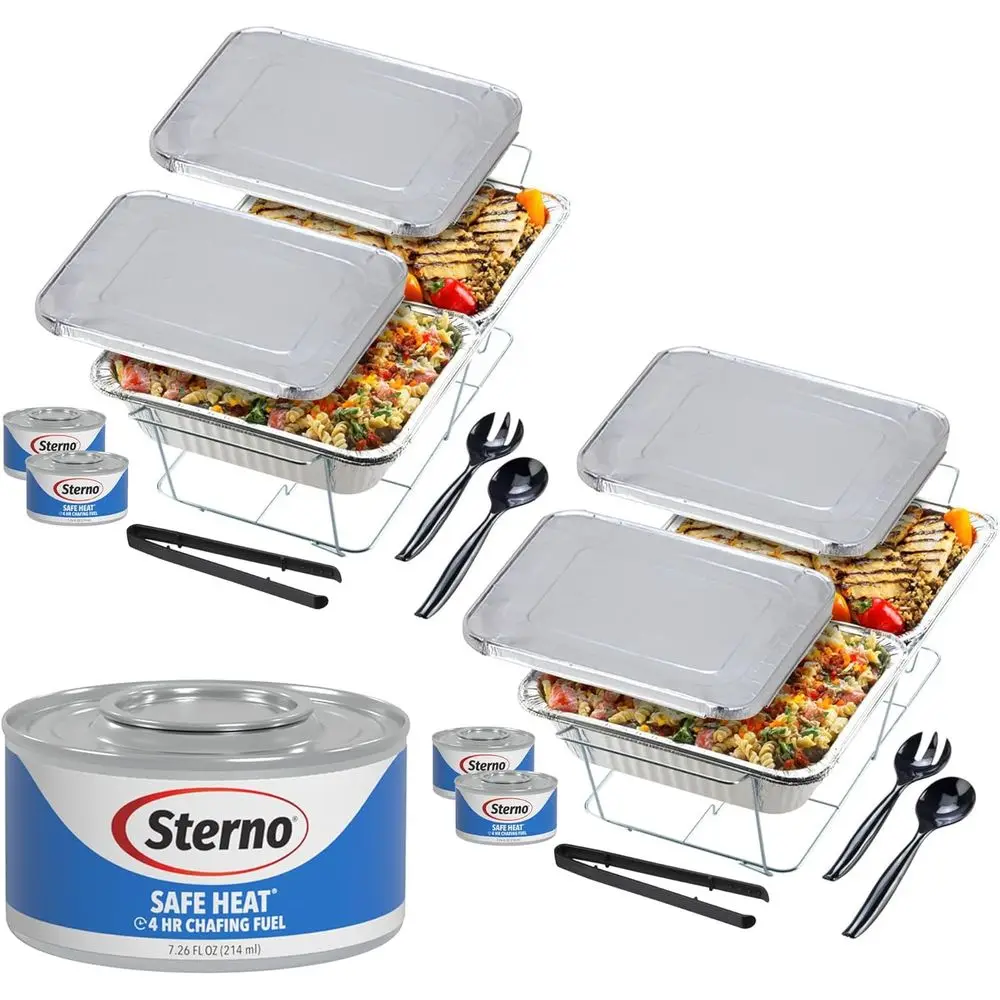 Disposable Buffet Warmer Set, 4-Hour Heat for Parties, Catering, 22-Piece Food Warming Kit
Disposable Buffet Warmer Set, 4-Hour Heat for Parties, Catering, 22-Piece Food Warming Kit