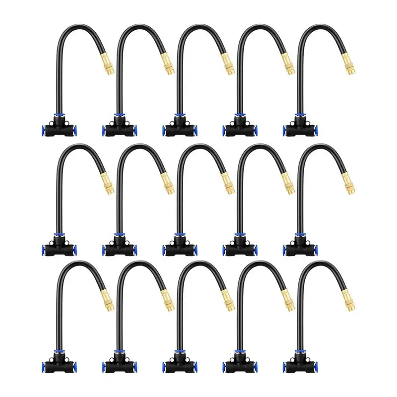 RMWIN-15 Pcs Brass Water Mist Nozzles With 8 Inch Built-In Hose, 360° Rotation Adjustability, Tee Design Mister
RMWIN-15 Pcs Brass Water Mist Nozzles With 8 Inch Built-In Hose, 360° Rotation Adjustability, Tee Design Mister