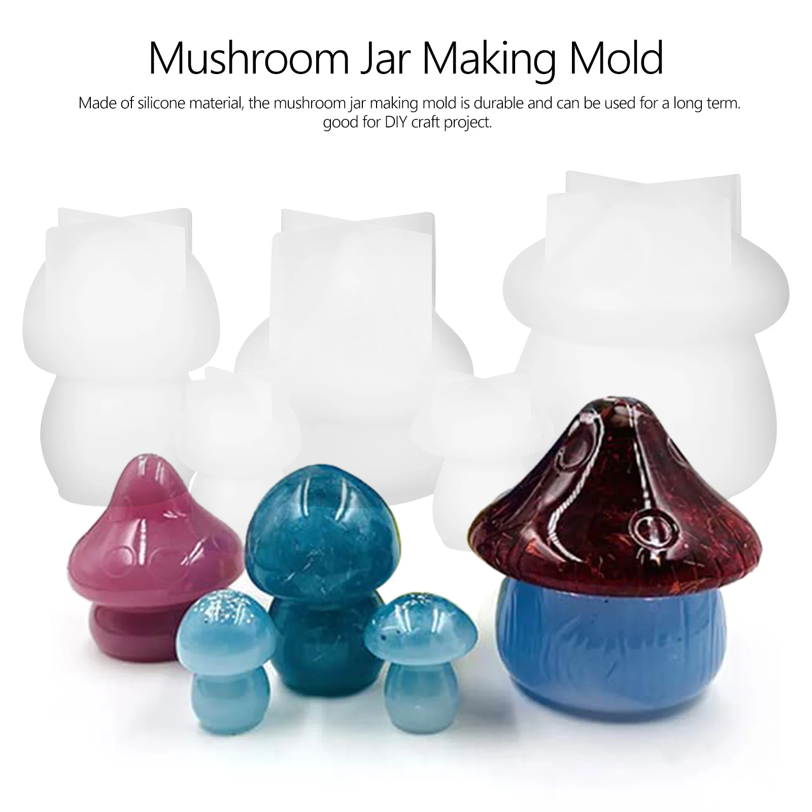 5pcs Mushroom Jar Making Mold Silicone Diy Crafts Epoxy Casting Storage Jar Mold For Jewelry Candy Decoration Durable Reusable 
5pcs Mushroom Jar Making Mold Silicone Diy Crafts Epoxy Casting Storage Jar Mold For Jewelry Candy Decoration Durable Reusable