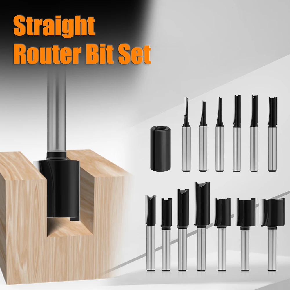 XHYKern 1/4 Inch Shank Black Straight Router Bit Woodworking Grooving Trimming Carbide Cutter
XHYKern 1/4 Inch Shank Black Straight Router Bit Woodworking Grooving Trimming Carbide Cutter