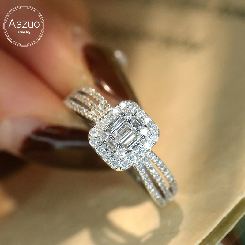 Aazuo Luxury Jewelry Engagement Ring 18K Solid White Gold Real Diamond 0.50ct Square Ring Gift For Woman Advanced Banquet AU750
Aazuo Luxury Jewelry Engagement Ring 18K Solid White Gold Real Diamond 0.50ct Square Ring Gift For Woman Advanced Banquet AU750