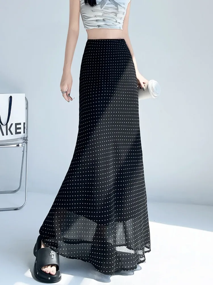 Summer New Polka Dot Fish Tail Half Skirt Women's High Waist Drapey Slimming Inner Long Skirt Comfortable Korean Style
Summer New Polka Dot Fish Tail Half Skirt Women's High Waist Drapey Slimming Inner Long Skirt Comfortable Korean Style