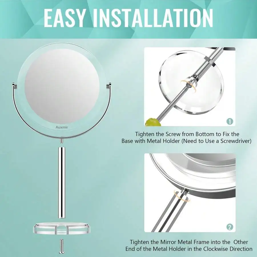 Double Sided Magnifying Makeup Mirror With Tweezer, 360° Rotating Tabletop Vanity Mirror For Dressing Table Bathroom
Double Sided Magnifying Makeup Mirror With Tweezer, 360° Rotating Tabletop Vanity Mirror For Dressing Table Bathroom
