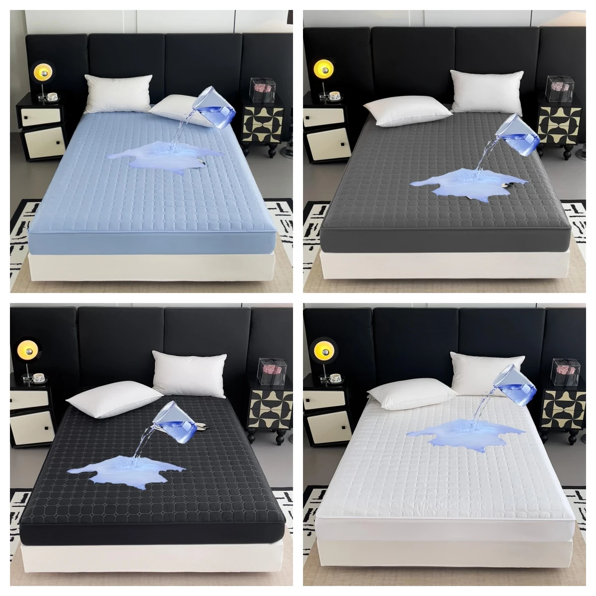 Kuup Fashion Queen Size Mattress Protector Waterproof Quilted Fitted Sheet Solid Color Bed Cover - No Pillowcase Included
Kuup Fashion Queen Size Mattress Protector Waterproof Quilted Fitted Sheet Solid Color Bed Cover - No Pillowcase Included