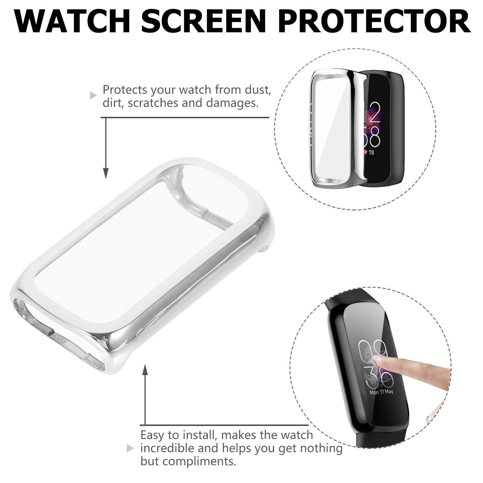 2pcs Tpu Watch Screen Protector Case Anti-Scratch Rugged Shell Full Coverage For Smartwatch Skin-Friendly Lightweight Protection
2pcs Tpu Watch Screen Protector Case Anti-Scratch Rugged Shell Full Coverage For Smartwatch Skin-Friendly Lightweight Protection
