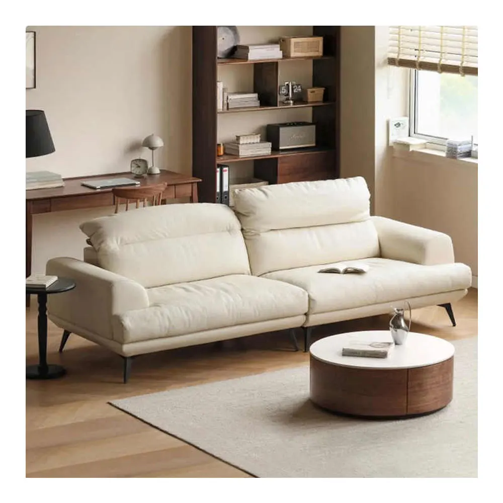 Cream Style Leather Sofa High Backrest Home Furniture Straight Row Simple Retro Living Room Sofas
Cream Style Leather Sofa High Backrest Home Furniture Straight Row Simple Retro Living Room Sofas