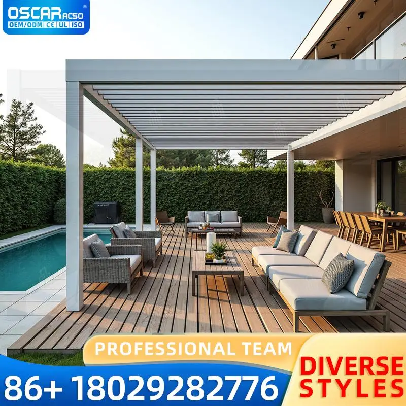 Smart Control Adjustable Aluminium Louver Roof for Garden Patio Waterproof Outdoor Use pergola
Smart Control Adjustable Aluminium Louver Roof for Garden Patio Waterproof Outdoor Use pergola