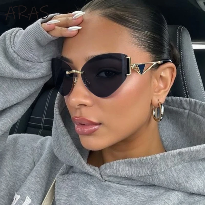Cat Eye Rimless Sunglasses Women 2025 Luxury Brand Fashion Metal Big Frame Sun Glasses For Ladies Vintage Sexy Outdoor Eyewear
Cat Eye Rimless Sunglasses Women 2025 Luxury Brand Fashion Metal Big Frame Sun Glasses For Ladies Vintage Sexy Outdoor Eyewear