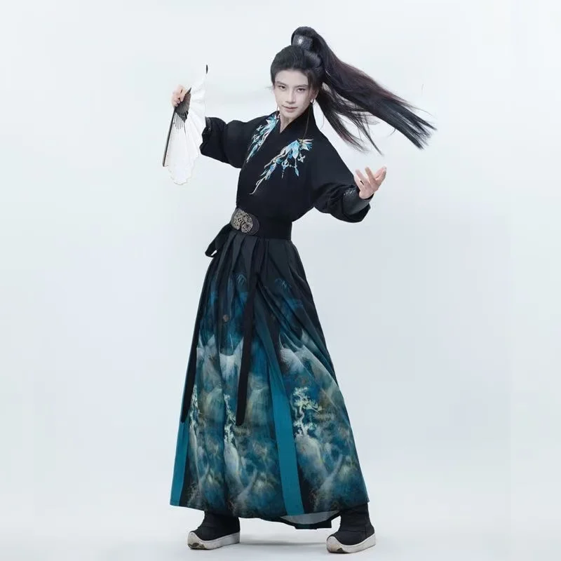 Ancient Men's Wuxia Hanfu Traditional Chinese Weijin Period Cross Collar Embroidery Clothes Halloween Swordsman Cosplay Costume 
Ancient Men's Wuxia Hanfu Traditional Chinese Weijin Period Cross Collar Embroidery Clothes Halloween Swordsman Cosplay Costume