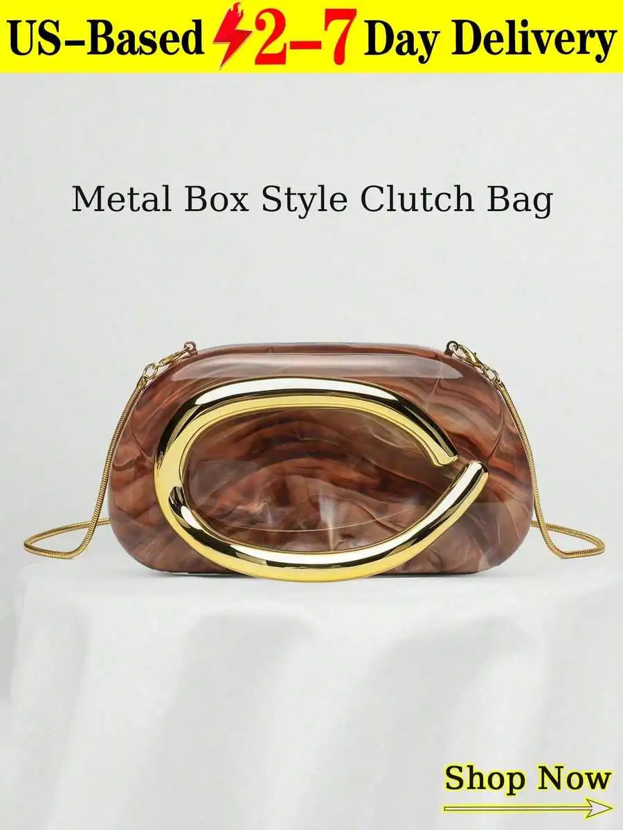 Metal Box Style Clutch Bag Acrylic Evening Party Bag With Chain
Metal Box Style Clutch Bag Acrylic Evening Party Bag With Chain